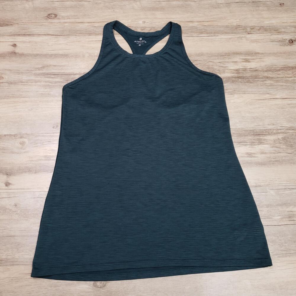 Athleta Tank Top Womens Medium Blue Racerback Lightweight Stretch Athletic